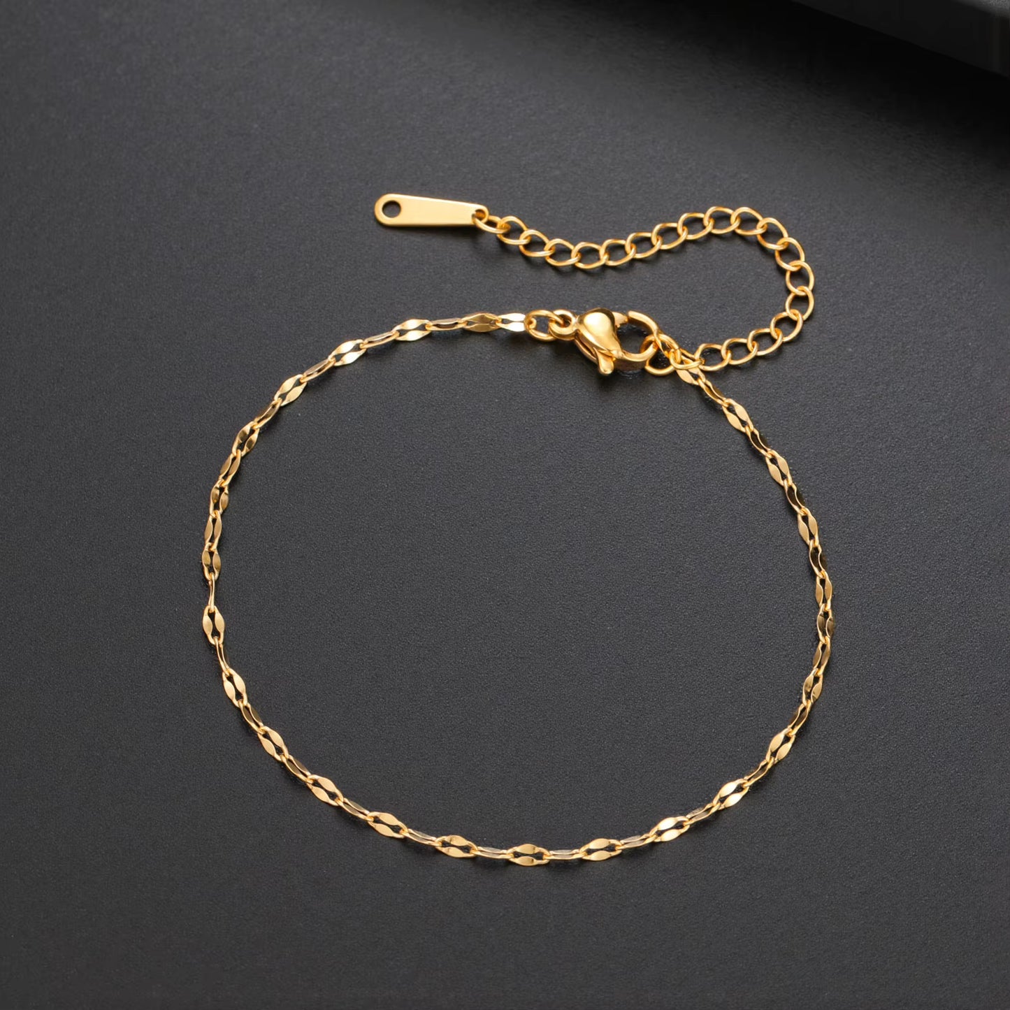 Bracelet Maille Lips, bijou en acier inoxydable doré