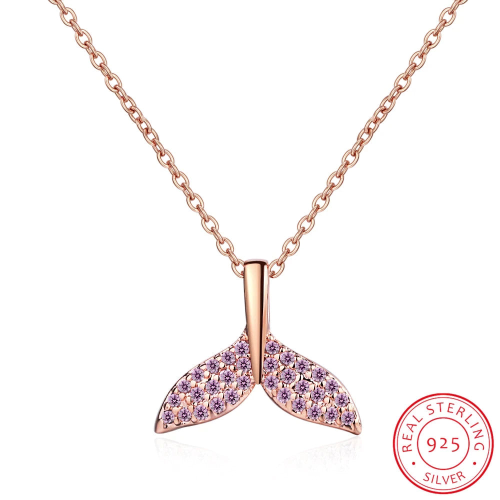Collier Queue de Sirène, bijou en argent 925 et zircons naturels