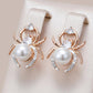 Boucles d'oreilles Araignées, bijou en plaqué or 585 (14 carats) et en zircons naturels