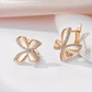 Boucles d'oreilles Papillon, bijou en alliage plaqué or 585 (14 ct) et zircons naturels