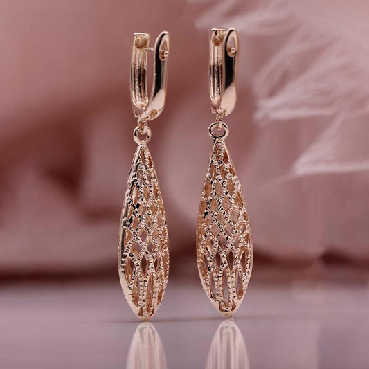 Boucles d'oreilles Design ajouré en alliage plaqué or 585 (14 carats)
