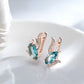 Boucles d'oreilles Poisson, bijou en alliage plaqué or 585 (14 ct) et zircons naturels