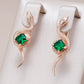 Boucles d'oreilles Serpent, bijou en alliage plaqué or 585 (14 carats) et en zircons naturels