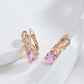 Boucles d'oreilles Symbole de l'infini, bijou en alliage plaqué or 585 (14 carats) et en zircons naturels