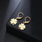 Boucles d'oreilles Trèfles porte-bonheur, bijou en acier inoxydable doré