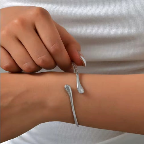 Bracelet jonc ouvert, bijou plaqué argent 925