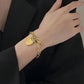 Bracelet à breloques duo de coeurs, bijou en acier inoxydable plaqué or