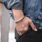 Bracelet jonc orné de signes exotiques, bijou plaqué argent