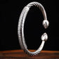 Bracelet jonc orné de signes exotiques, bijou plaqué argent