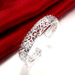 Bracelet jonc arabesques ajourées, bijou plaqué argent