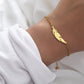Bracelet Plume, bijou en acier inoxydable doré