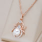 Collier Araignée, bijou en alliage plaqué or 585 (14 carats), en acrylique et en zircons naturels