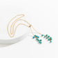 Collier en pierre bleue, bijou en alliage plaqué or et en pierre naturelle