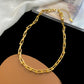 Collier Maillons en U, bijou en acier inoxydable doré 18 carats