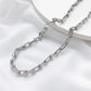 Collier Maillons en U, bijou en acier inoxydable argenté