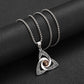 Collier Noeud de Vikings et pierre oeil de tigre, bijou en acier inoxydable et en pierre naturelle