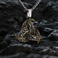 Collier Noeud de Vikings, bijou en acier inoxydable argenté et doré