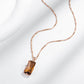 Collier pendentif en zircon marron, bijou en alliage plaqué or rose et en zircon naturel