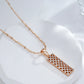 Collier pendentif géométrique, bijou en plaqué or rose et en zircons naturels