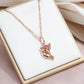 Collier Renard, bijou en alliage plaqué or 585 (14 carats) et en zircons naturels
