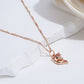 Collier Renard, bijou en alliage plaqué or 585 (14 carats) et en zircons naturels