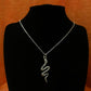 Collier pendentif Serpent, bijou en acier inoxydable argenté