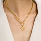 Collier asymétrique Soleil, bijou en acier inoxydable doré