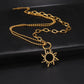 Collier asymétrique Soleil, bijou en acier inoxydable doré