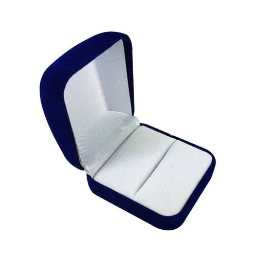 Écrin à bijoux en velours bleu et blanc, carré, boîte d'emballage cadeau, présentoir à bijoux