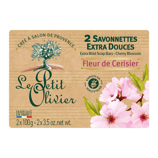 Le Petit Olivier - savon extra doux au parfum de fleur de cerisier (2 x 100 g)