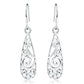 Boucles d'oreilles arabesques ajourées, bijou en plaqué argent