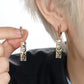 Boucles d'oreilles vitrail ajouré, bijou en plaqué or 585 (14 carats) et en plaqué argent 925
