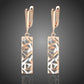 Boucles d'oreilles vitrail ajouré, bijou en plaqué or 585 (14 carats) et en plaqué argent 925