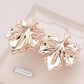 Boucles d'oreilles feuilles d'érable, bijou en plaqué or rose 585 (14 carats)