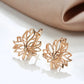 Boucles d'oreilles Fleur de Lotus, bijou en plaqué or rose 585 (14 carats)