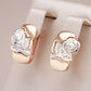 Boucles d'oreilles roses, bijou en plaqué or rose et or blanc 585 (14 carats)