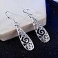 Boucles d'oreilles arabesques ajourées, bijou en plaqué argent