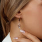Boucles d'oreilles feuille en zircons blancs, bijou en plaqué or rose
