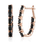 Boucles d'oreilles zircons noirs, bijou en plaqué or et en zircons naturels