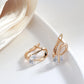 Boucles d'oreilles Courbe élégante & zircon blanc, bijou en alliage plaqué or 585 (14 carats) et en zircons naturels