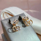 boucles d'oreilles chats avec zircons