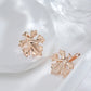 Boucles d'oreilles feuilles d'érable, bijou en plaqué or rose 585 (14 carats)