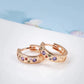 anneaux boucles d'oreilles avec zircons multicolores