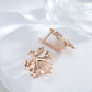 Boucles d'oreilles feuilles d'érable, bijou en plaqué or rose 585 (14 carats)