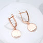 Boucles Disques sertis de zircons, bijou en alliage plaqué or 585 (14 carats), zircons naturels