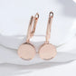 Boucles Disques sertis de zircons, bijou en alliage plaqué or 585 (14 carats), zircons naturels