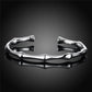 Bracelet jonc bambou, bijou en plaqué argent 925