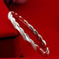 Bracelet torsadé, bijou en alliage plaqué argent