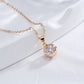 Collier boule zircon blanc, bijou en plaqué or rose et en zircon naturel
