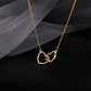 Collier coeurs enlacés, bijou en acier inoxydable doré